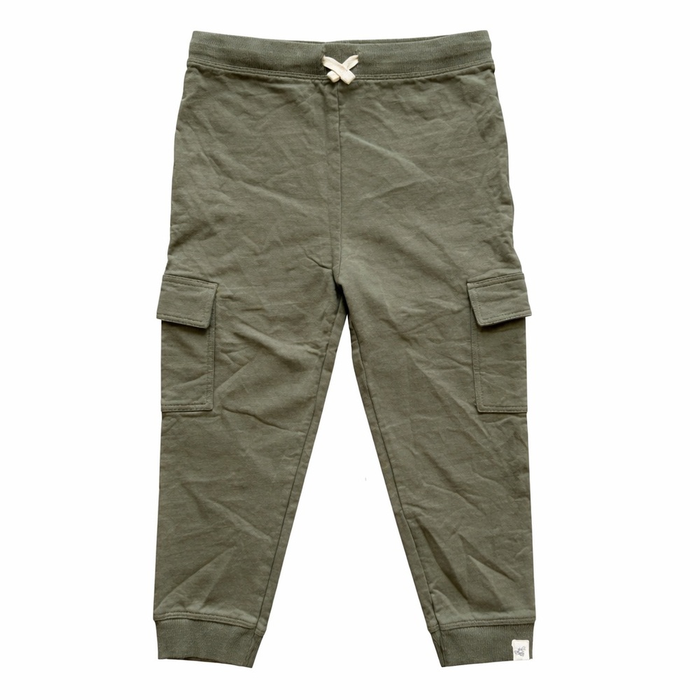 Burt’s Bees Kids 4T Olive Green Joggers Pants 100% Organic Cotton Sweatpants